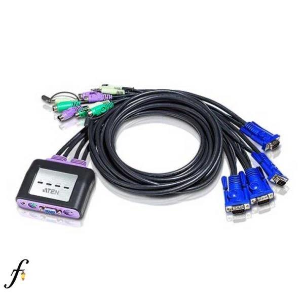 سوییچ آتن کارکرد مدل KVM CS 64 A با چهار پورت PS 2 و VGA - سویچ kvm مدل kvm ps2